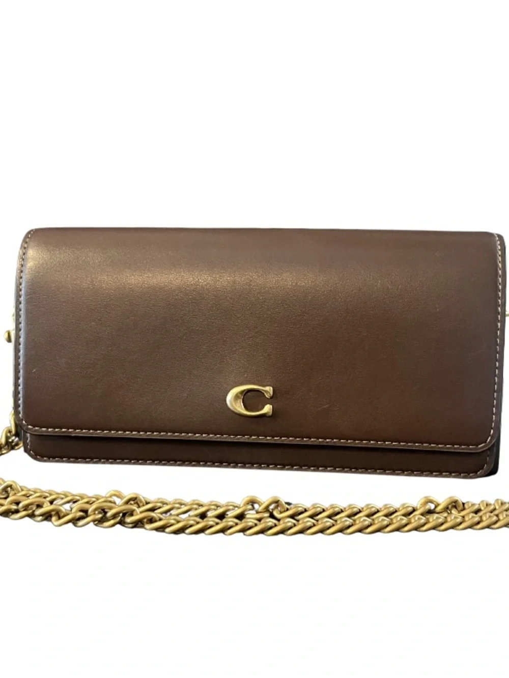 Coach Evie Long Wallet with Chain | Maple Brown - Picture 7 of 8